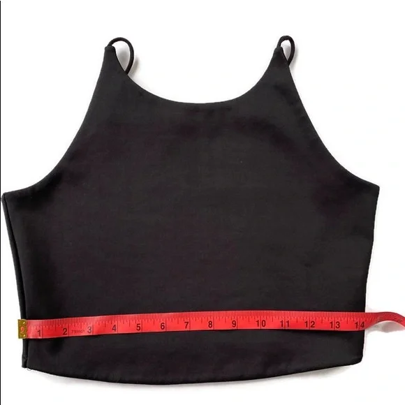 Zara Black Crop Top High Neck Tank - Picture 6 of 10